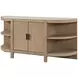 Elements Toffee Curved 2 Door Console Table with Marble Top