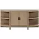 Elements Toffee Curved 2 Door Console Table with Marble Top