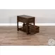 Cozy Luxe Dark Brown 1 Drawer Rectangular Chair Side Table