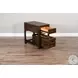 Cozy Luxe Dark Brown 1 Drawer Rectangular Chair Side Table
