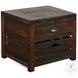Havenstead Dark Brown Rectangular End Table with Drawer