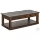 Ember Grace Dark Brown 48" Rectangular Coffee Table with Casters