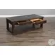 Ember Grace Dark Brown 48" Rectangular Coffee Table with Casters