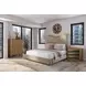 Blue Mallee Beige and Brown Queen Upholstered Panel Bed