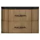 Blue Mallee Brown and Black 2 Drawer Stone Top Nightstand with USB Charging