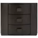 Blue Mallee Dark Brown 3 Drawer Oval Nightstand with USB Charging