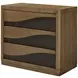 Blue Mallee Brown and Black 3 Drawer Bachelors Chest