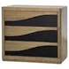 Blue Mallee Brown and Black 3 Drawer Bachelors Chest