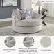 Maxon Place Stone Oversized Swivel Accent Chair