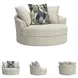 Maxon Place Stone Oversized Swivel Accent Chair