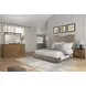 Blue Mallee Beige and Brown Queen Upholstered Panel Bed