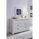 Heritage Coast Coastal White 7 Drawer Dresser and Arched Mirror