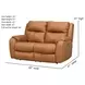 Marquis Caramel Leather 62" Power Reclining Loveseat with Power Headrest and USB Charging