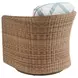 Palm Desert Poolside Blue and White Upholstered Outdoor Swivel Occasional Chair