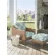 Palm Desert Poolside Green and White Upholstered Outdoor Lounge Chair