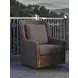 Kilimanjaro Black Upholstered Outdoor Swivel Glider Accent Chair
