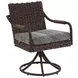 Kilimanjaro Black Upholstered Outdoor Swivel Rocker Dining Chair