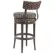 Kilimanjaro Black Upholstered Outdoor Swivel Bar Stool