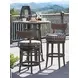 Kilimanjaro Black Upholstered Outdoor Swivel Bar Stool