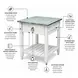Garden Gate Distressed Bleu and White Rectangular End Table