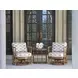 Sandpiper Bay Pink and White Upholstered Outdoor Swivel Chair