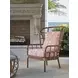 Sandpiper Bay Pink and White Upholstered Outdoor Wing Accent Chair