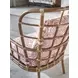 Sandpiper Bay Pink and White Upholstered Outdoor Wing Accent Chair