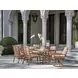 Sandpiper Bay Pinks and White Upholstered Outdoor Swivel Rocker Dining Chair