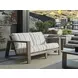 Mozambique Beige and Tan Outdoor 63" Loveseat
