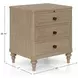 Wilmington Sand 3 Drawer Nightstand
