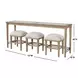 Wilmington Sand Frosted Glass Console Table with 3 Stools
