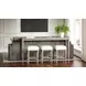 Wilmington Sand Frosted Glass Console Table with 3 Stools