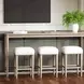 Wilmington Sand Frosted Glass Console Table with 3 Stools
