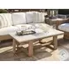 Isle of Palms Mocha and White Agate Stone Top Rectangular Outdoor Cocktail Table