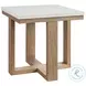 Isle of Palms Mocha and White Agate Stone Top Rectangular Outdoor Occasional Table Set