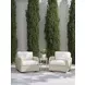 Sand Dune Cream Outdoor Round Stone Top Accent Table