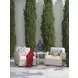 Sand Dune Cream Outdoor Round Stone Top End Table