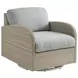Sand Dune Blue and Brown Upholstered Outdoor Swivel Lounge Chair