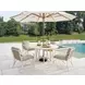 Sand Dune Cream Outdoor 60" Round Stone Top Dining Table