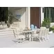 Sand Dune Cream Outdoor Rectangular Stone Top Dining Room Set