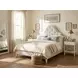 Haven Warm White and Ivory King Upholstered Panel Bed