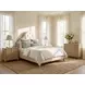 Haven Sundrenched Oak and Ivory King Upholstered Panel Bed