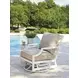 Island Classic Brown and White Upholstered Outdoor Lounge Chair