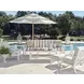 Island Classic Cream and Brown Upholstered Outdoor Rectangular Ottoman