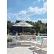 Island Classic Cream and Brown Upholstered Outdoor Rectangular Ottoman