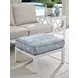 Island Classic Cream and Blue Upholstered Outdoor Rectangular Ottoman