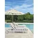 Island Classic White and Brown Outdoor 33" Chaise