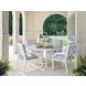 Island Classic Cream and Gray Outdoor Round Quartz Top Dining Room Set