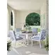 Island Classic Cream and Gray Outdoor Round Quartz Top Dining Room Set