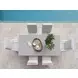 Island Classic Cream and Gray Outdoor Rectangular Quartz Top Dining Room Set